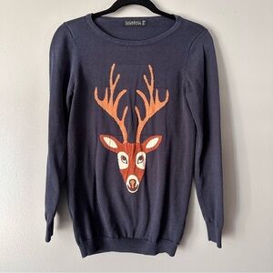 Sugarhill Boutique Navy Blue Reindeer Sweater‎